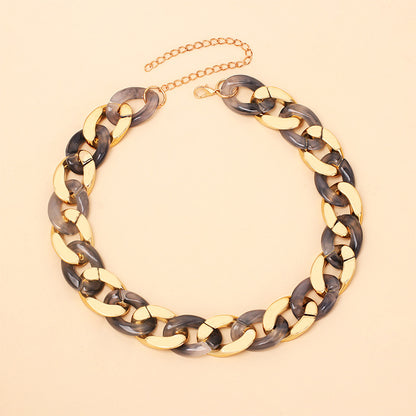 Cold Wind Resin Stitching Necklace New Product Accessories Stacked Clavicle Chain