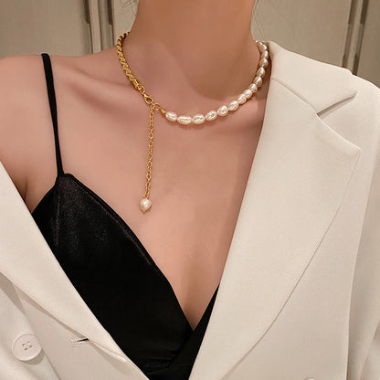 Retro Fashion Baroque Pearl Necklace Female Ins