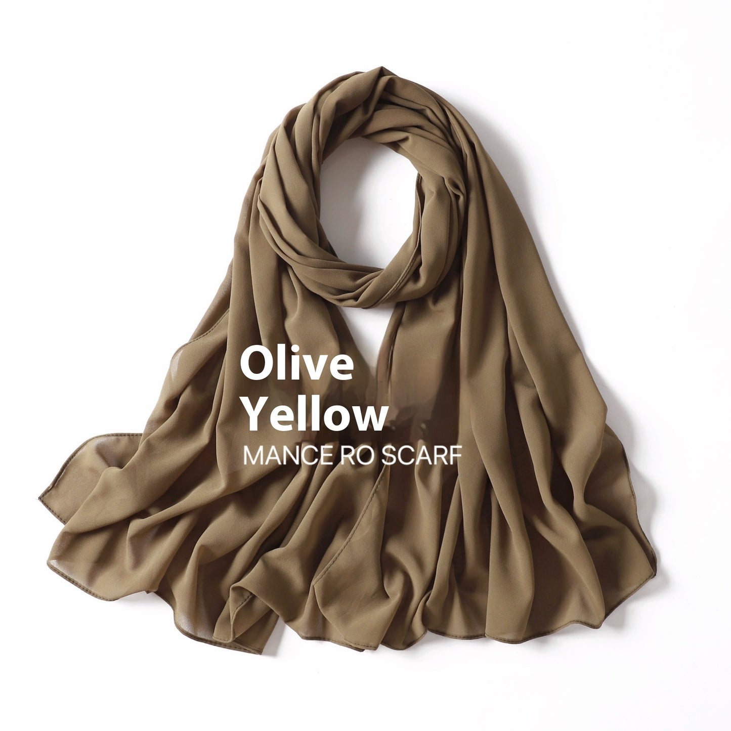 Pure Color Pearl Chiffon Scarf Headcloth Veil Chiffon Scarf