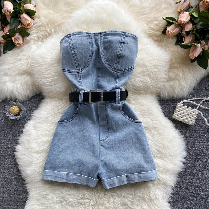 High Waist Slimming And Wide Leg Shorts Small Casual Jumpsuit