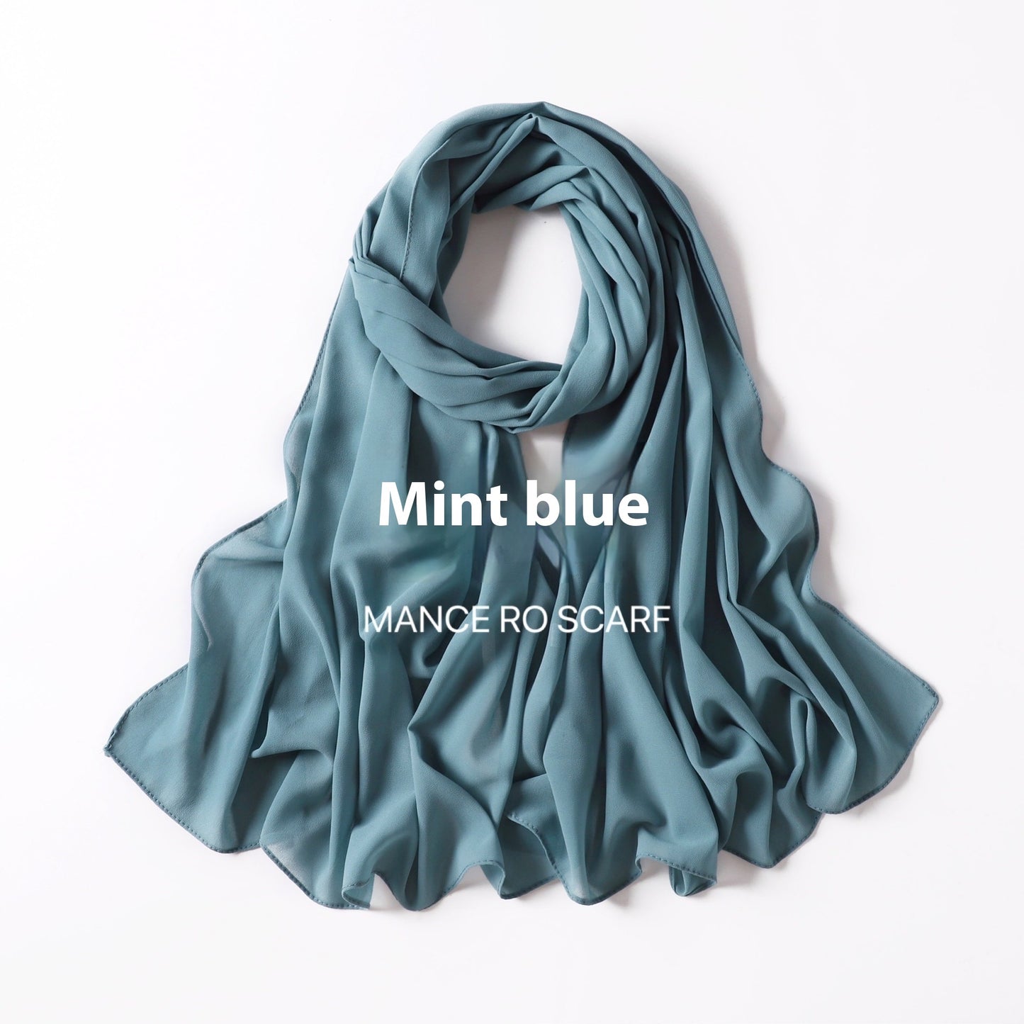 Pure Color Pearl Chiffon Scarf Headcloth Veil Chiffon Scarf