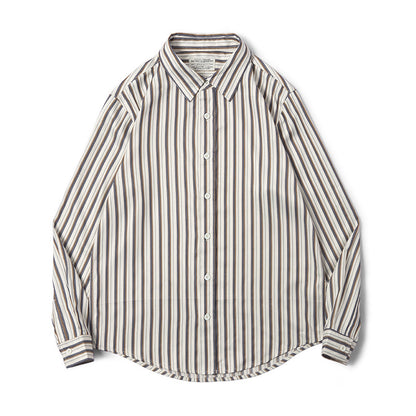 American Retro TR Fabric Striped Long Sleeve Shirt