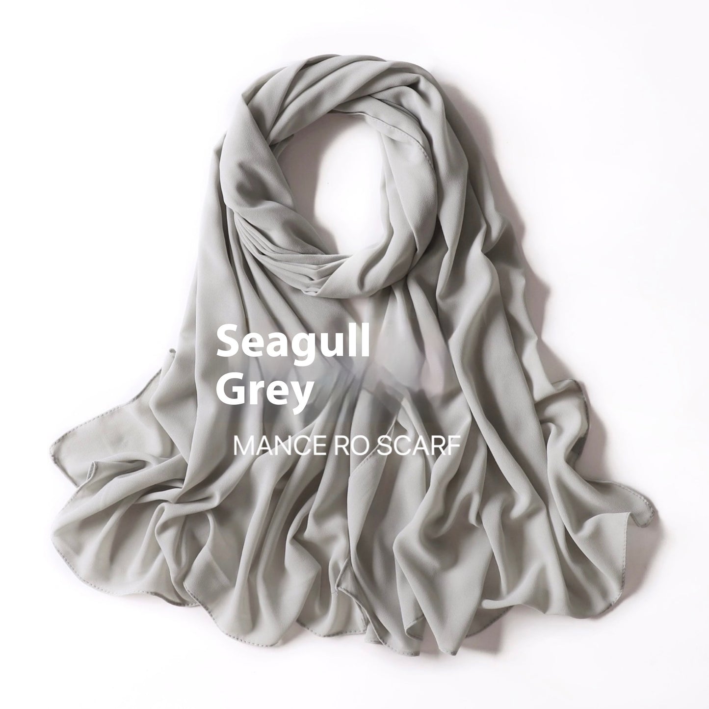 Pure Color Pearl Chiffon Scarf Headcloth Veil Chiffon Scarf