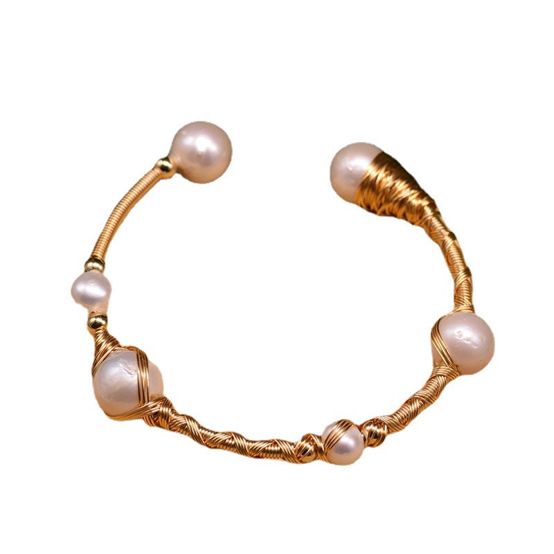 Natural Edison Baroque Pearl Boutique Stretch Bracelet