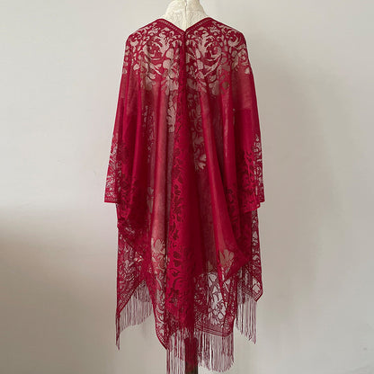 Summer Ladies Tassel Women's Thin Lace Shawl