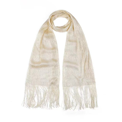 Rayon Scarf Gold And Silver Silk Thin Scarf Polyester European And American Hollow Shawl