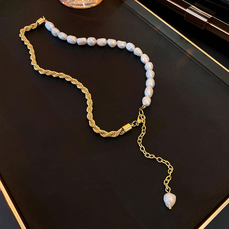 Retro Fashion Baroque Pearl Necklace Female Ins