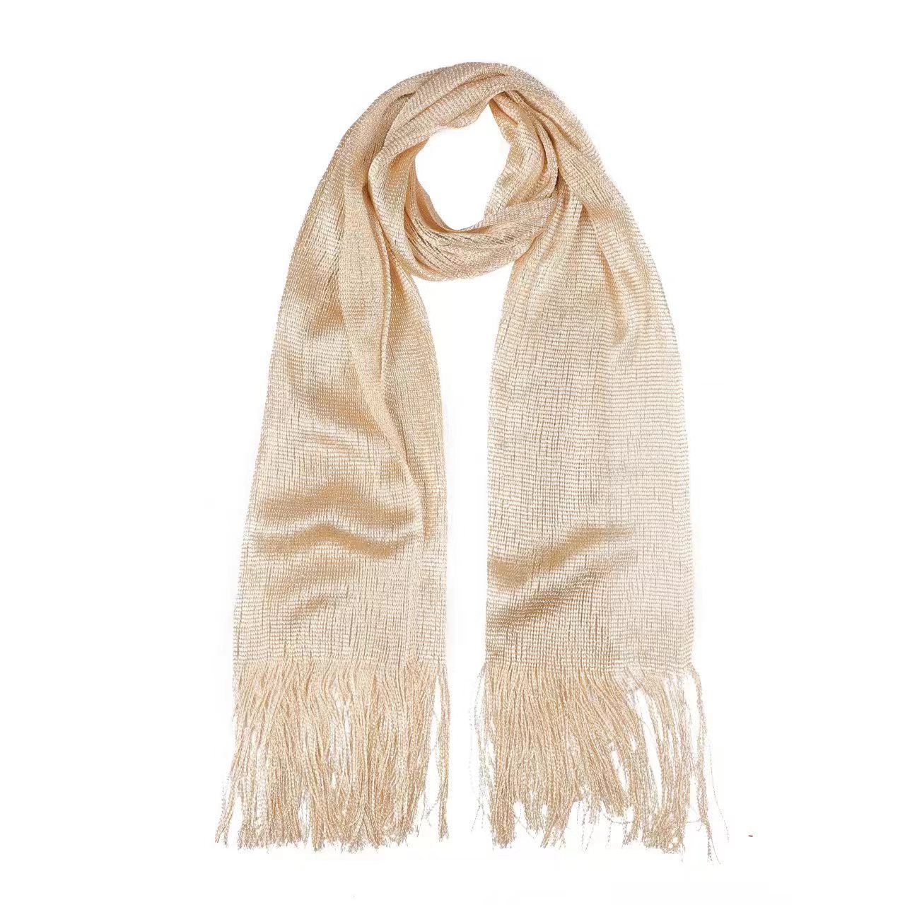 Rayon Scarf Gold And Silver Silk Thin Scarf Polyester European And American Hollow Shawl