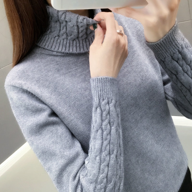 Turtleneck Winter Sweaters New 2023 Long Sleeves Thick Warm Female Sweater