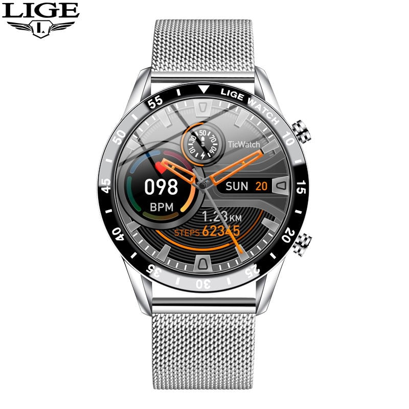 Touch Screen Steel Band Luxury Bluetooth Men Smart Watch