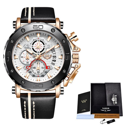 Men Watches Fashion Sport Leather Watch Waterproof Quartz Chronograph