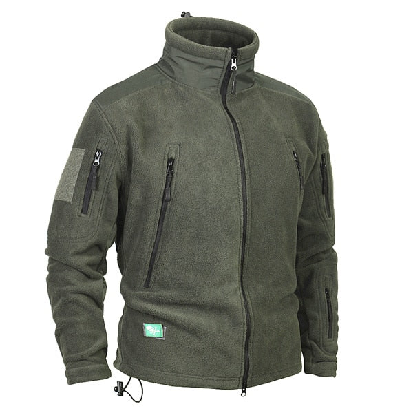 Thick Warm Military Army Fleece Jacket Patchwork Multi Pockets  Men's Jacket and Coats