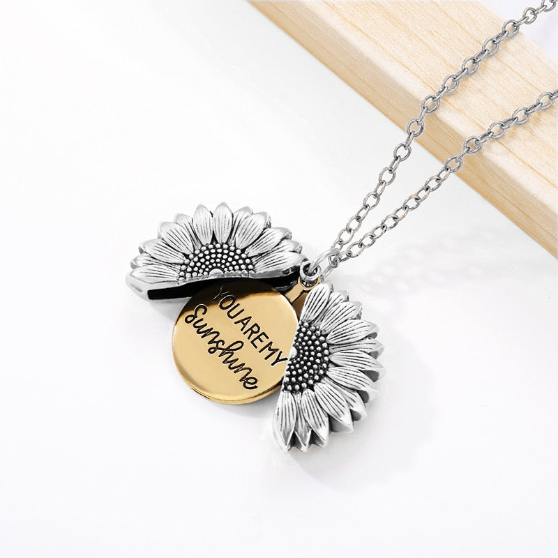 You Are My Sunshine Open Locket Necklace Boho Jewelry