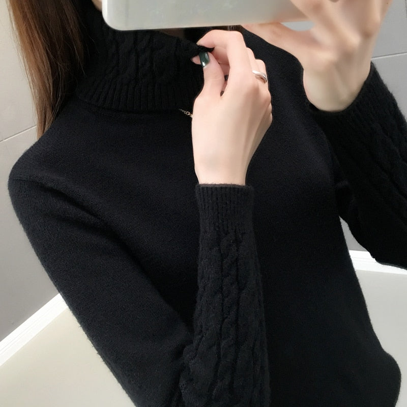 Turtleneck Winter Sweaters New 2023 Long Sleeves Thick Warm Female Sweater