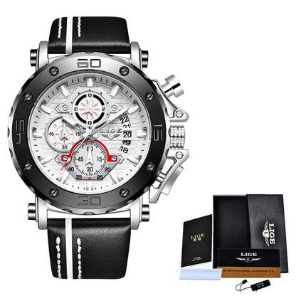 Men Watches Fashion Sport Leather Watch Waterproof Quartz Chronograph