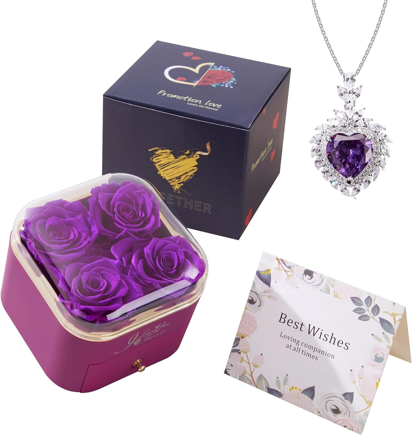 Valentines Day Rose Flower Drawer Jewelry Box Earrings Ring Necklace Storage Valentine's Day Gift Box Romantic Jewelry Packaging Box