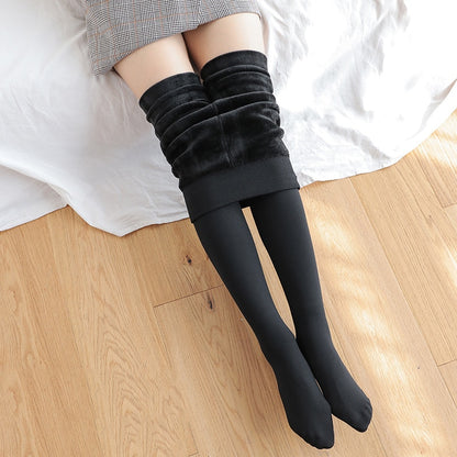 Winter Leggings For Women Warm Solid Color Velvet High Waist Stretchy Leggings