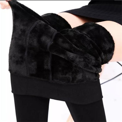 Winter Leggings For Women Warm Solid Color Velvet High Waist Stretchy Leggings