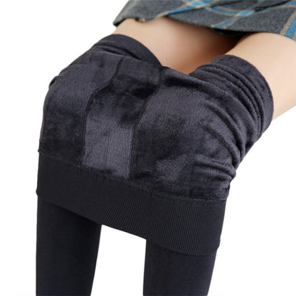 Winter Leggings For Women Warm Solid Color Velvet High Waist Stretchy Leggings