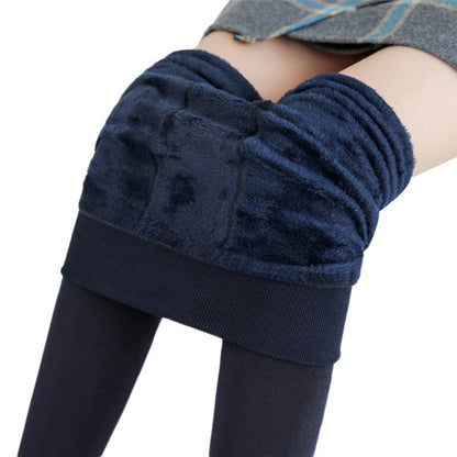 Winter Leggings For Women Warm Solid Color Velvet High Waist Stretchy Leggings