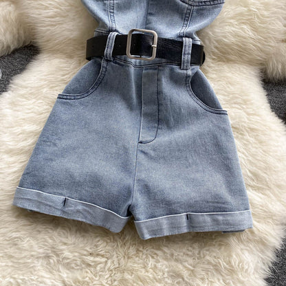 High Waist Slimming And Wide Leg Shorts Small Casual Jumpsuit