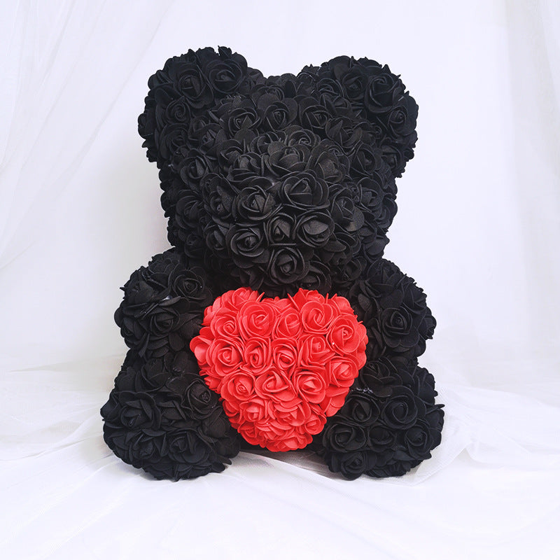 25cm Cute Flower Rose Bear Handmade Valentines Day 2020 Gift