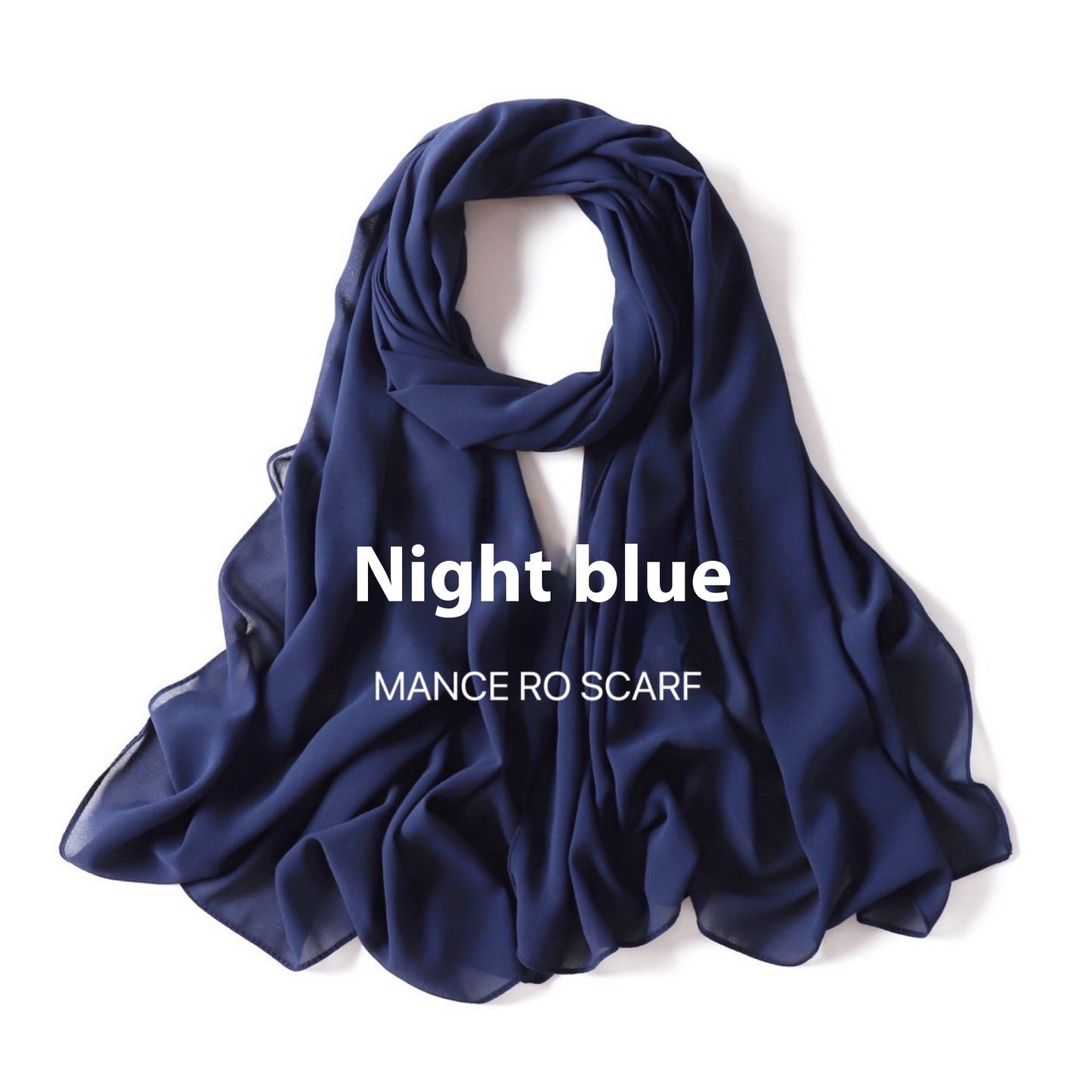 Pure Color Pearl Chiffon Scarf Headcloth Veil Chiffon Scarf