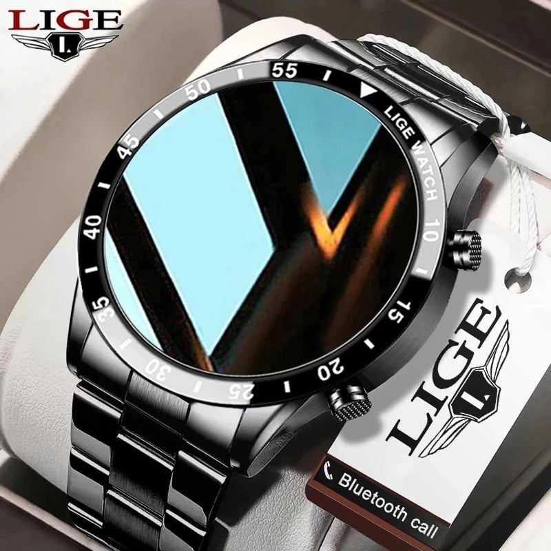 Touch Screen Steel Band Luxury Bluetooth Men Smart Watch